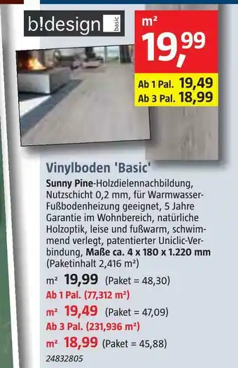 Bauhaus B!design vinylboden 'basic' Angebot