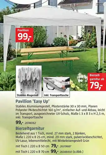 Bauhaus Pavillion 'easy up' oder bierzeltgarnitur Angebot