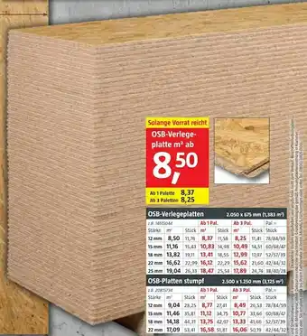 Bauhaus Osb-verlegeplatte Angebot