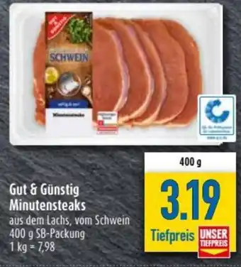 diska Gut & Günstig Minutensteaks 400g Angebot