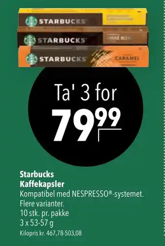 CITTI Markt Starbucks Kaffekapsler 3*10st Angebot