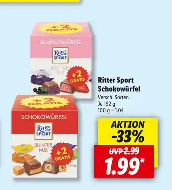 Lidl Ritter sport schokowürfel Angebot