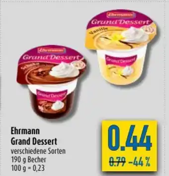 diska Ehrmann Grand Dessert 190g becher Angebot