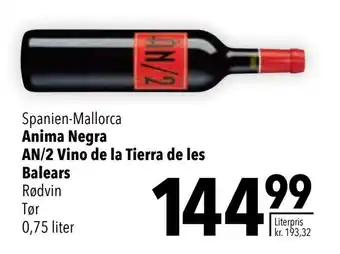 CITTI Markt Anima Negra AN/2 Vino de la Tierra de les Balears Rødvin Tør 0,75 liter Angebot