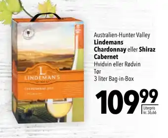 CITTI Markt Lindemans Chardonnay eller Shiraz Cabernet 3 liter Bag-in-Box Angebot