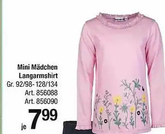 AWG Mode Mini Mädchen Langarmshirt Angebot