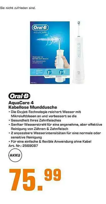 Saturn Oral-b Aquacare 4 Kabellose Munddusche Angebot