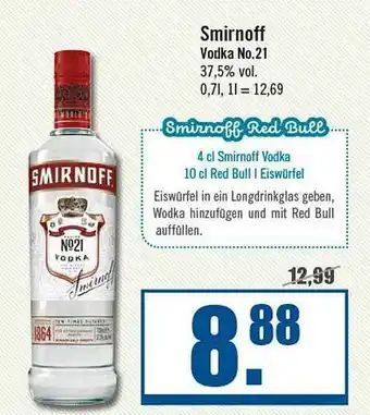 Zisch Smirnoff Vodka No. 21 Angebot