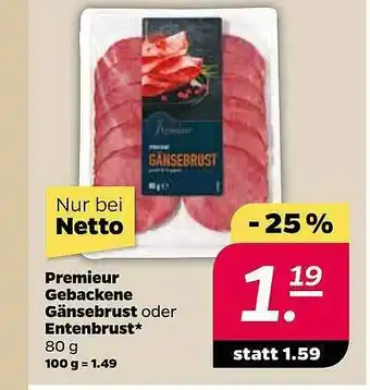 NETTO Premieur Gebackene Gänsebrust Oder Entenbrust Angebot