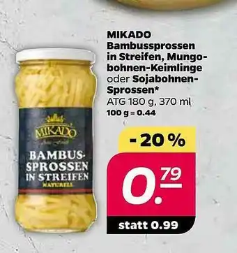 NETTO Mikado Bambussprossen In Streifen, Mungo-bohnen-keimlinge Oder Sojabohnen-sprossen Angebot