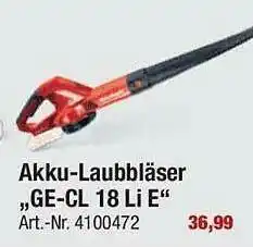 toom Baumarkt Akku-laubbläser „ge-cl 18 Li E” Angebot