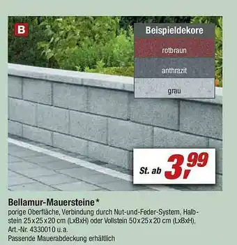 toom Baumarkt Bellamur-mauersteine Angebot