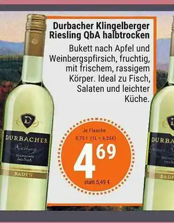 Aktiv Irma Durbacher Klingelberger Riesling Qba Halbtrocken Angebot