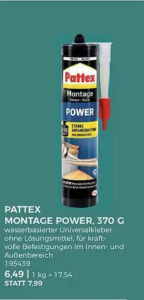 BBM Baumarkt Pattex Montage Power Angebot