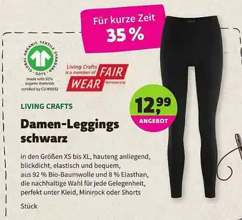 Biomarkt Living Crafts Damen-leggings Schwarz Angebot