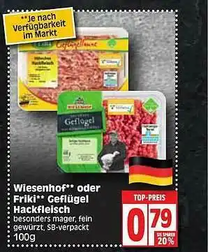 Edeka Wiesenhof** Oder Friki** Geflügel Hackfleisch Angebot