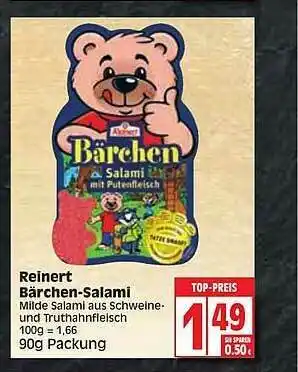 Edeka Reinert Bärchen-salami Angebot