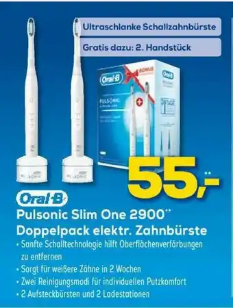 Euronics XXL Oral-b Pulsonic Slim One 2900 Doppelpack Elektr. Zahnbürste Angebot