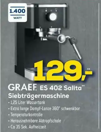 Euronics XXL Graef Es 402 Salta Siebtragermaschine Angebot