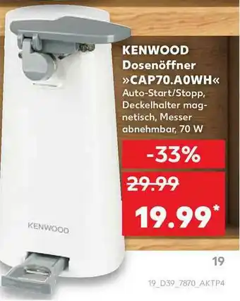 Kaufland Kenwood Dosenöffner „cap70.a0wh” Angebot