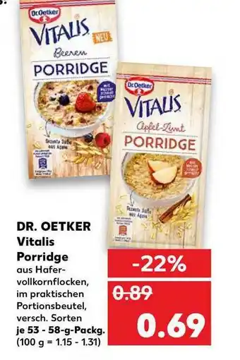 Kaufland Dr Oetker Vitalis Porridge Angebot