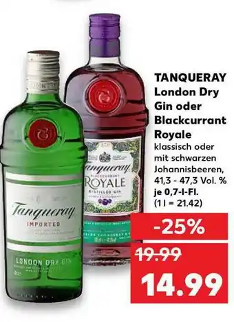 Kaufland Tanqueray London Dry Gin Oder Blackcurrant Royale Angebot