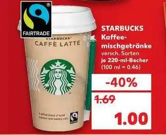 Kaufland Starbucks Kaffeemischgetränke Angebot