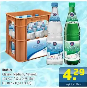 Getränke Arena Brohler Classic, Medium, Naturell 12x0,7/0,75L Angebot