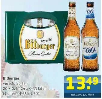 Getränke Arena Bitburger 20x0,5L/24x0,33L Angebot