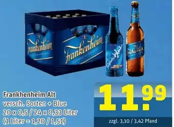 Getränke Arena Frankenheim Alt/Blue 20x0,5L/24x0,33L Angebot