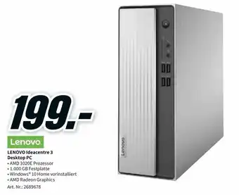 MediaMarkt Lenovo Ideacentre 3 Desktop PC Angebot