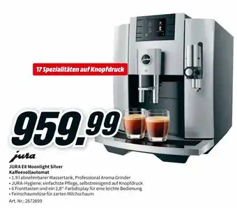 MediaMarkt Jura E8 Moonlight Silver Kaffeevollautomat Angebot