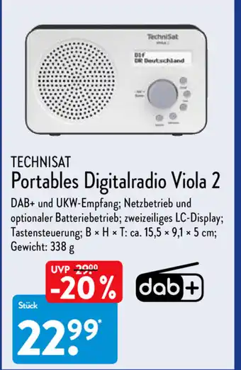 Aldi Nord TecniSat Portables Digitalradio Viola 2 Angebot