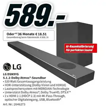 MediaMarkt Lg 5.1.2-dolby atmos-soundbar dsn9yg Angebot