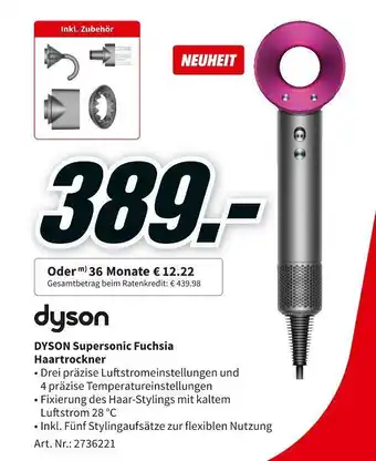 MediaMarkt Dyson haartrockner supersonic fuchsia Angebot