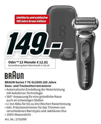 MediaMarkt Braun nass- und trockenherrenrasierer Angebot