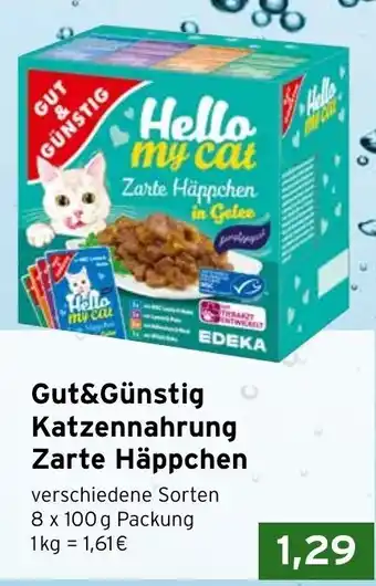 CAP Markt Gut & Günstig Katzennahrung Zarte Häppchen 8x100g Angebot