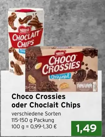 CAP Markt Choco Crossies oder Choclait Chips 115-150g Angebot