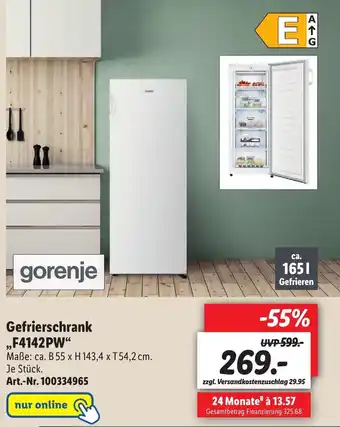 Lidl Gorenje Gefrierschrank F4142PW Angebot