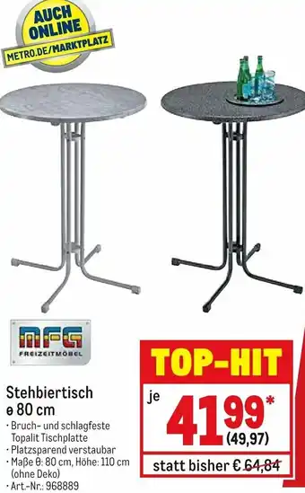 METRO Stehbiertisch 80 cm Angebot