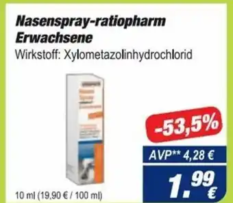 Easy Apotheke Nasenspray ratiopharm Erwachsene 10ml Angebot