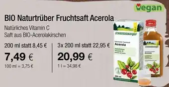 Vitalia Bio Naturtrüber Fruchtsaft Acerola 200ml Angebot