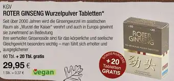 Vitalia KGV Roter Ginseng Wurzelpulver Tabletten Angebot