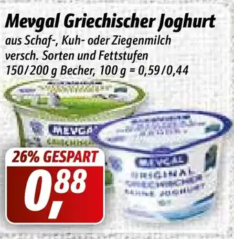 Simmel Mevgal Griechischer Joghurt 150/200g Becher Angebot