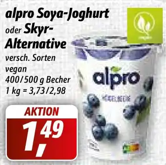 Simmel Alpro Soya Joghurt oder Skyr Alternative 400/500g Becher Angebot