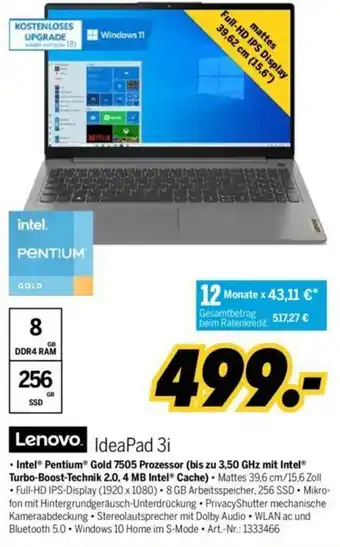 MEDIMAX Lenovo IdeaPad 3i Angebot