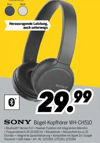 MEDIMAX Sony Bügel Kopfhörer WH-CH510 Angebot