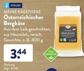 Aldi Süd Meine Käsetheke österreichischer Bergkäse 400 g Angebot