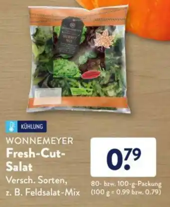 Aldi Süd Wonnemeyer Fresh Cut Salat 100g Angebot