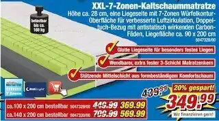 Poco Xxl-7-zonen-kaltschaummatratze Angebot